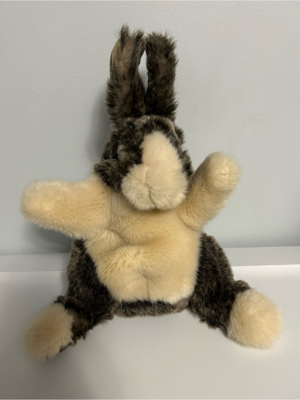 Folkmanis Puppets Plush Bunny Stuffed Animal Puppet - Cream & Brown